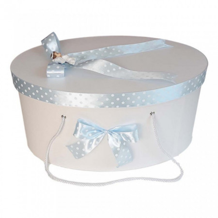 Set trusou botez si cutie trusou, Ingeras, fundita bleu cu buline, Denikos® 19 - Img 2
