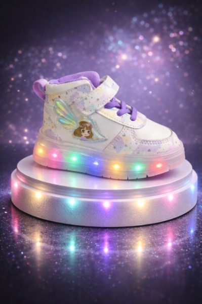 Adidasi pentru copii cu luminite LED multicolore model printesa - Img 2