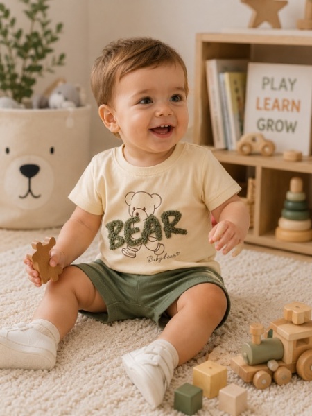 Compleu pentru bebelusi din bumbac DONİNO Ursulet - Img 3