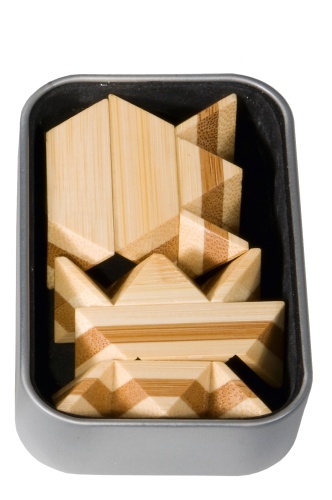 Joc logic IQ 3D Puzzle in cutie metalica Star, Fridolin - Img 3
