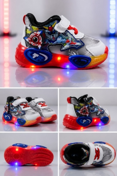 Pantofi sport cu lumini LED, Model Robo, Multicolor - Img 7