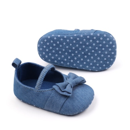Pantofiori albastru denim pentru bebelusi - Img 3