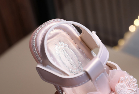 Sandale roz sidefat pentru fetite - Organza - Img 7