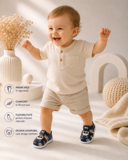 Sandalute cu luminite pentru super bebelusi - Ursulet - Img 5