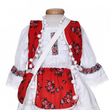 Set rochita populara fata, trusou botez landou si lumanare, decor traditional, Denikos® C9275 - Img 4
