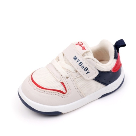 Adidasi albi cu insertii bleumarine pentru copii - MyBaby