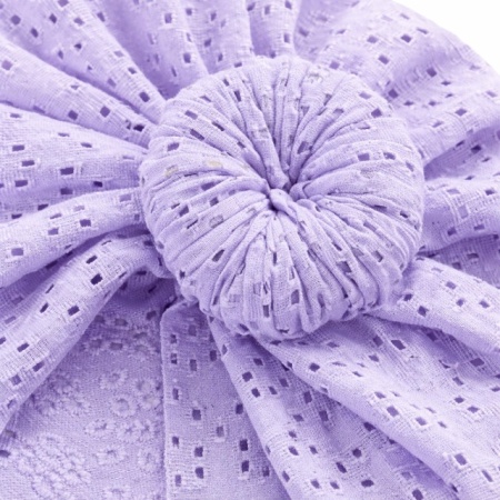 Caciulita lila tip turban cu model ajurat - Img 2