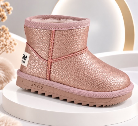 Cizme roz sidefat pentru fetita, Superbaby, Model Simply Beautiful, piele ecologica - Img 2