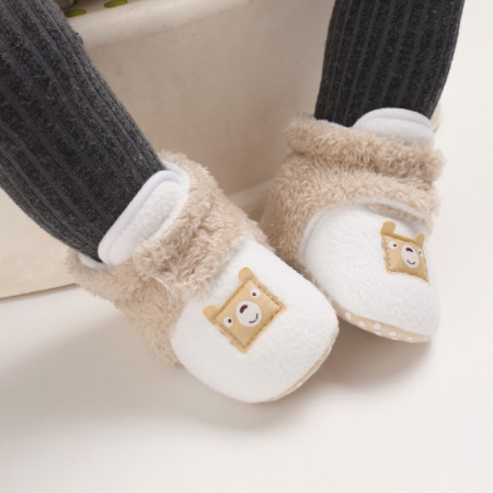 Cizmulite plusate alb cu crem pentru bebelusi - Teddy - Img 10
