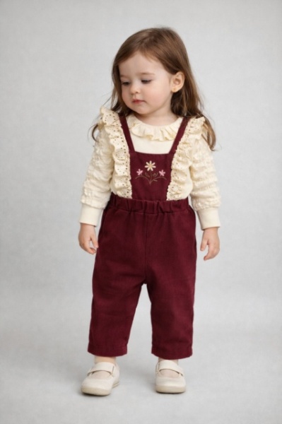Costumas bluza cu salopeta pentru bebelusi - MINICAYZEN - Img 2