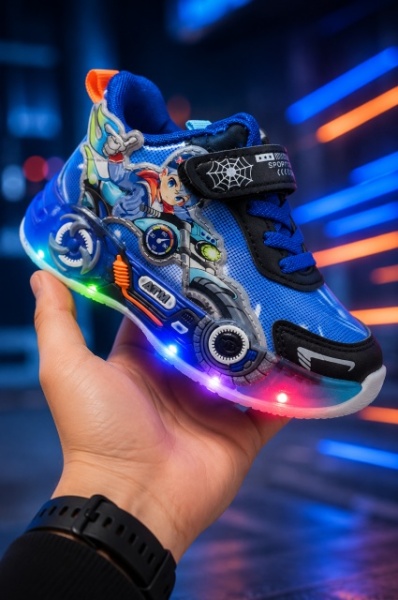 Pantofi sport cu lumini LED, Model Carting, Albastru - Img 4