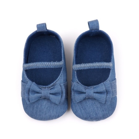 Pantofiori albastru denim pentru bebelusi - Img 4