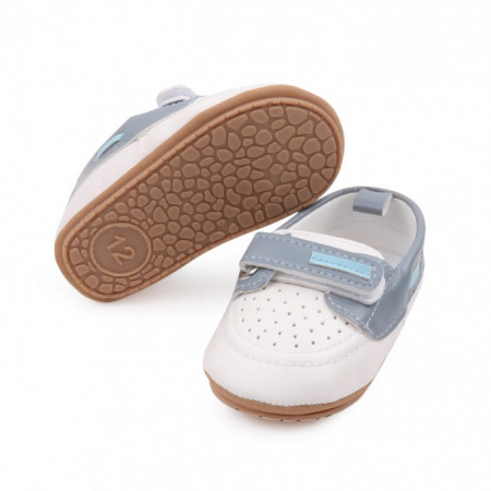 Pantofiori albi cu bleu de ocazie pentru baietei - Img 7