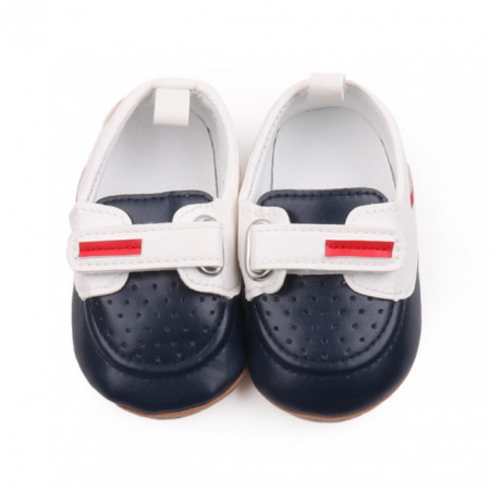 Pantofiori bleumarine cu alb de ocazie pentru baietei - Img 8