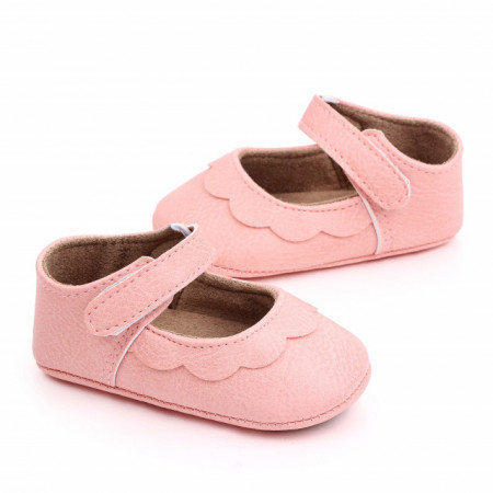 Pantofiori roz cu volanas pentru fetite