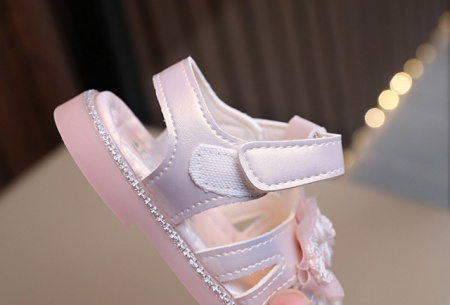 Sandale roz sidefat pentru fetite - Organza - Img 8