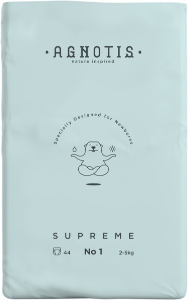 Scutece hipoalergenice Supreme Agnotis, marimea nr.1, 2-5 kg, 44 bucati - Img 2
