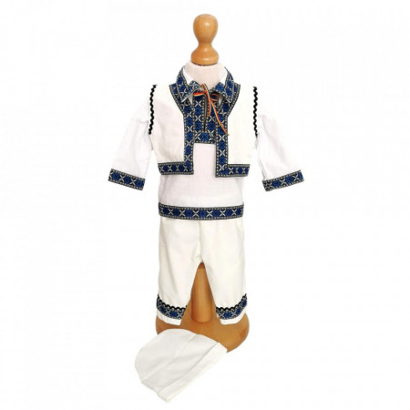 Set botez traditional baietel, trusou botez landou, lumanare si costum national baiat, Denikos® 962 - Img 6
