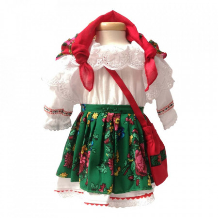 Set botez traditional fetita, trusou botez landou, lumanare si costum popular fata, Denikos® 972 - Img 7