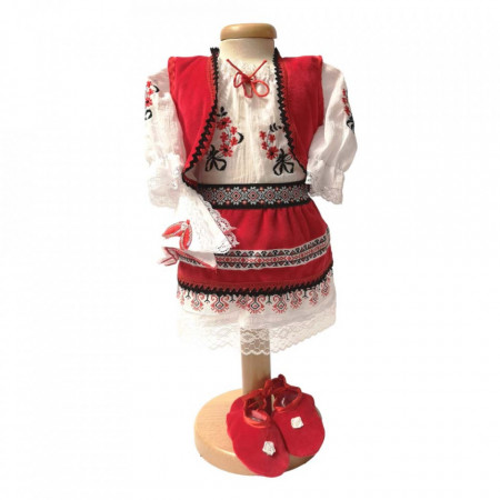 Set botez traditional fetita, trusou botez landou, lumanare si costum traditional, Denikos® 980 - Img 6
