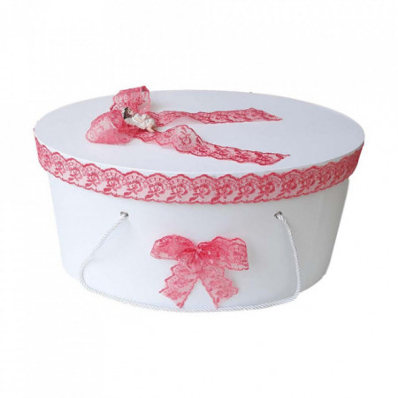Set trusou botez, cutie trusou si lumanare, dantela si Ingeras, decor Corai, Denikos® 563 - Img 2