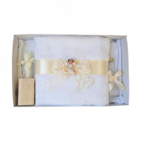Set trusou botez si cutie trusou, Ingeras, dantela ivoire, Denikos® 449 - Img 3