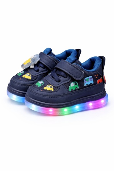 Adidasi bleumarine cu luminite Masinute colorate - Img 3