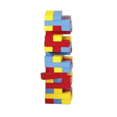 Joc Jenga cu piese din lemn Colori - Img 2