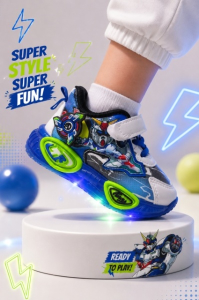 Pantofi sport cu lumini LED, Model Robo 2, Multicolor - Img 2