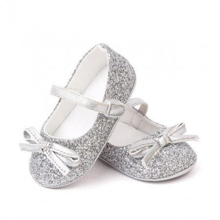 Pantofiori argintii cu sclipici