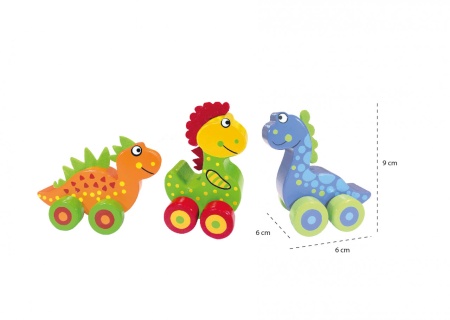 Primii mei dinozauri - set jucarii cu roti, Orange Tree Toys - Img 2