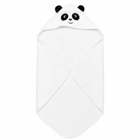 Prosop cu Glugă pentru Copii și Bebeluși Alb – Model Panda - Moale și Absorbant - Img 2