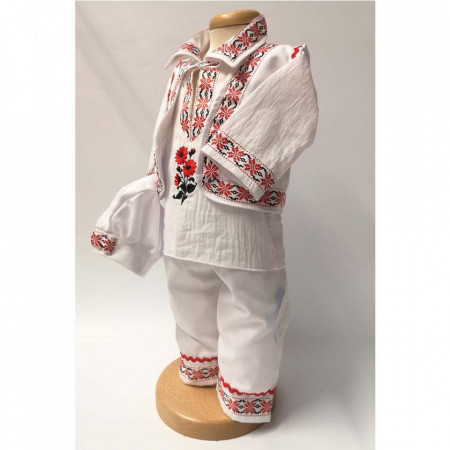 Set botez popular baietel, trusou botez landou, lumanare si costum traditional baiat, Denikos® 965 - Img 7