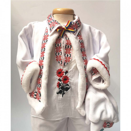 Set botez traditional baietel, trusou botez landou, lumanare si costum popular baiat, Denikos® 968 - Img 6