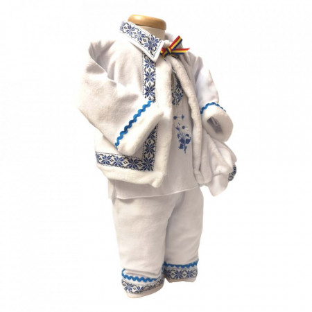 Set costum popular botez, trusou si lumanare personalizata, decor traditional, Denikos® C9004 - Img 6