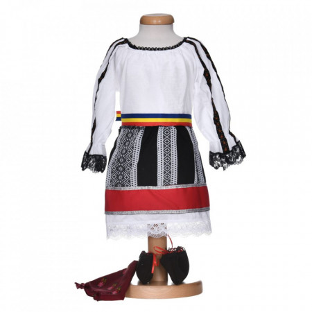 Set costum traditional fata, trusou botez landou si lumanare, decor national, Denikos® C9274 - Img 2