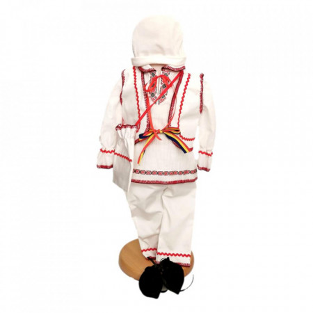 Set traditional, trusou botez, cutie trusou, lumanare si costum popular baietel, Denikos® C9096 - Img 4