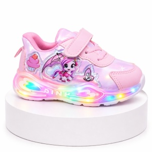 Adidasi roz cu luminite pentru fetite Ponei