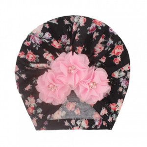Caciulita tip turban cu floricele aplicate - Img 6