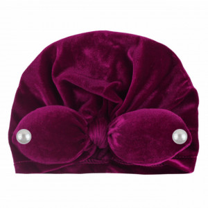 Caciulita tip turban din catifea cu perlute - Img 2