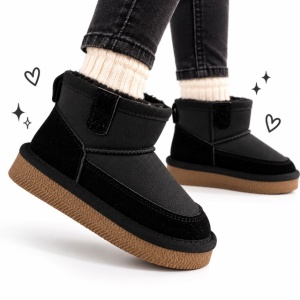 Cizme imblanite pentru copii, Model Good Style, Negru - Img 2