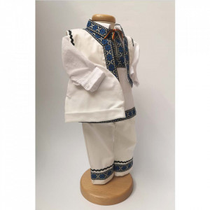 Costum traditional bebe baietel, Albastru, Denikos® 670 - Img 2