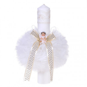 Lumanare botez ingeras, decor ivory, Denikos® 68