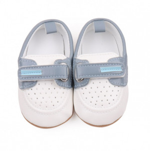 Pantofiori albi cu bleu de ocazie pentru baietei - Img 9