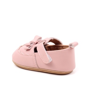 Pantofiori roz cu funda si model - Img 3
