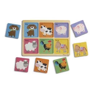 Primul meu puzzle eco din lemn Prieteni de la Ferma - Melissa & Doug - Img 2
