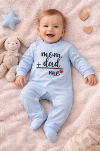 Salopeta bleu cu botosei pentru bebelusi, Mom&Dad