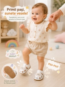 Sandalute cu piuitoare - Ursulet Simpatic - Img 3