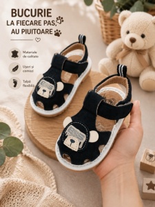Sandalute pentru bebelusi cu piuitoare - Happy Cute Bear - Img 6