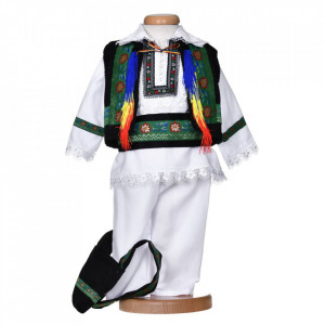 Set botez national baietel, trusou botez landou, lumanare si costum traditional, Denikos® C9266 - Img 3